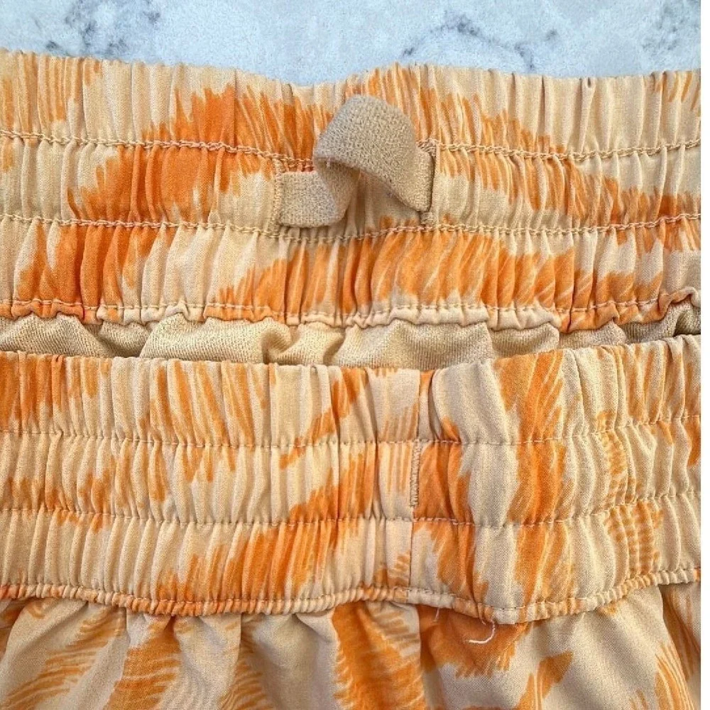 DSG Women's XL Zebra Print Running Shorts Orange Cream Athletic Lined